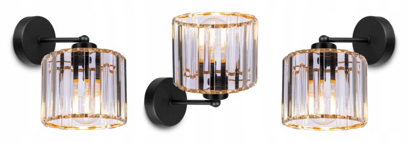 Lampa ścienna kinkiet prosty Light Home LH Holdi 1x E27 60W klosz szklany złoty 1szt.