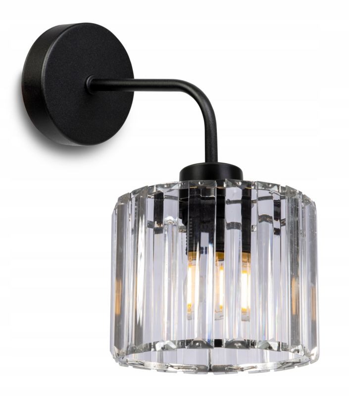 Lampa ścienna kinkiet wiszący Light Home LH Holdi 1x E27 60W klosz szklany bezbarwny 14cm 1szt.