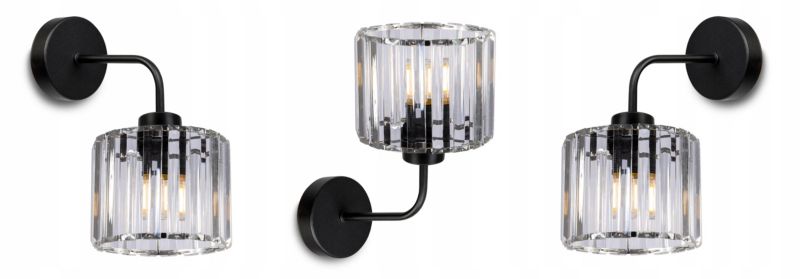 Lampa ścienna kinkiet wiszący Light Home LH Holdi 1x E27 60W klosz szklany bezbarwny 14cm 1szt.