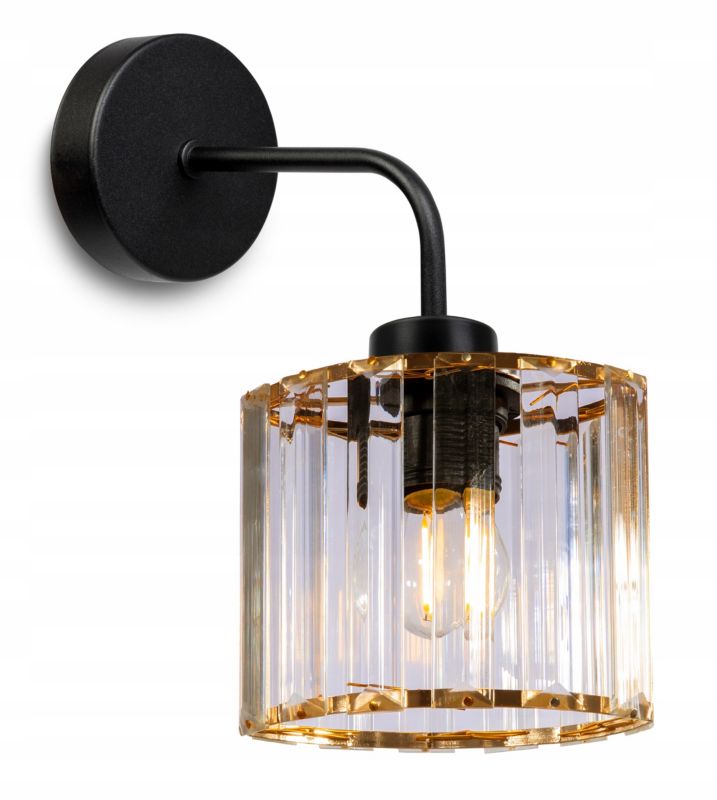 Lampa ścienna kinkiet wiszący Light Home LH Holdi 1x E27 60W klosz szklany owalny złoty 1szt.