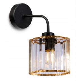Lampa ścienna kinkiet wiszący Light Home LH Holdi 1x E27 60W klosz szklany owalny złoty 1szt.