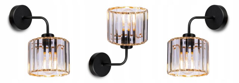 Lampa ścienna kinkiet wiszący Light Home LH Holdi 1x E27 60W klosz szklany złoty 1szt.