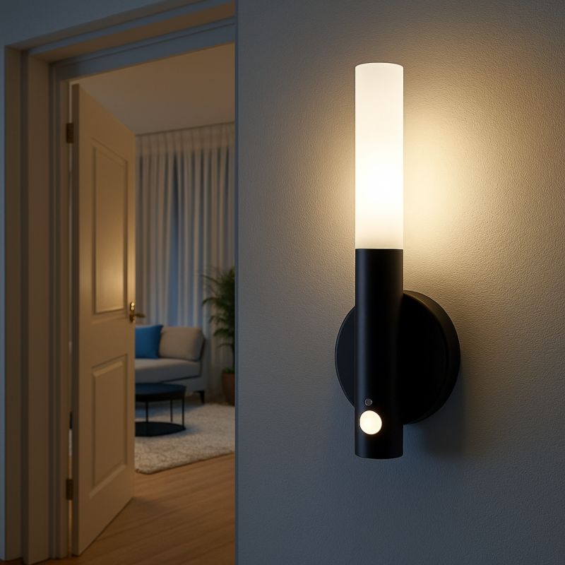 Lampa ścienna LED MasterLED PIR akumulator 2.5W 4000K magnetyczna IP20 czarna kinkiet 1 szt.