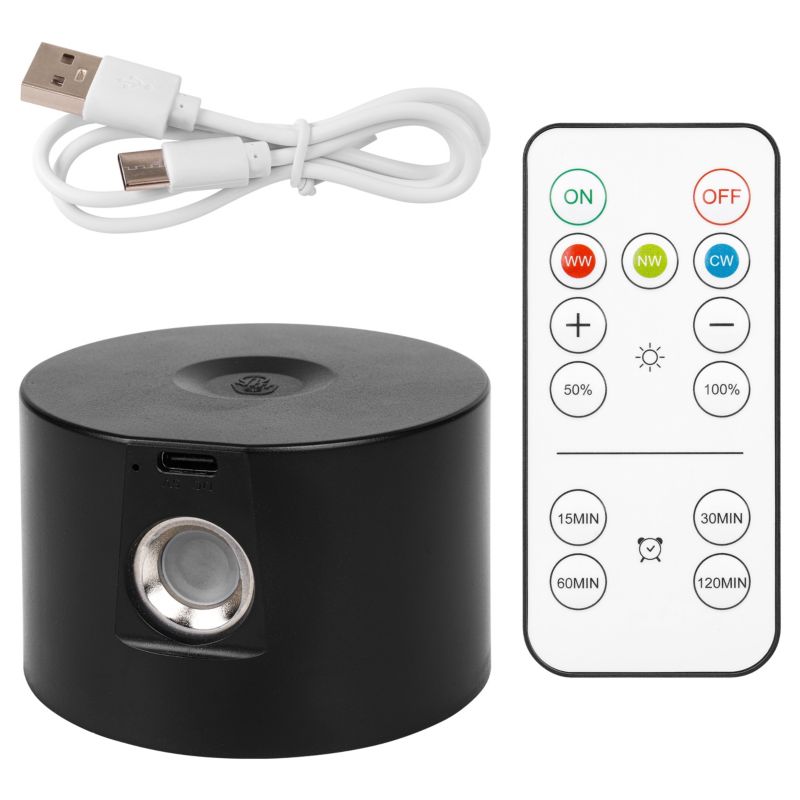 Lampa ścienna LED MasterLED Rino akumulator 1W 3CCT magnes pilot IP20 czarna kinkiet 1 szt.