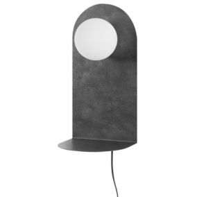 Lampa ścienna Mapi Z półką Metal Grafitowy 1 szt.