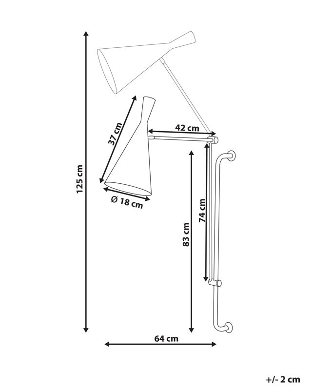 Lampa ścienna Marisa Regulowana Metal Czarny 1 szt.