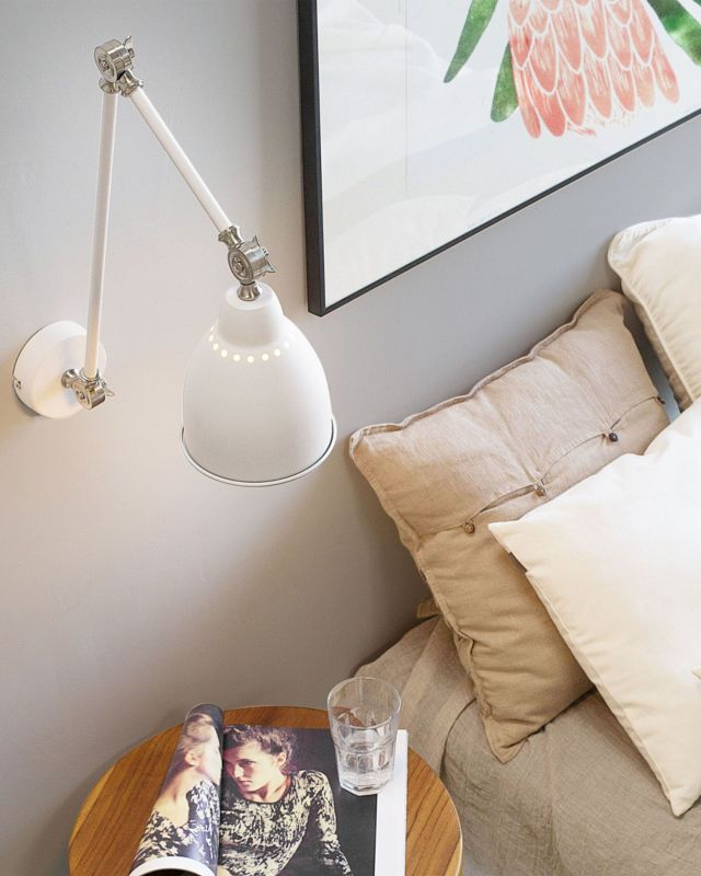 Lampa ścienna Mississippi Regulowana Metal Biały 1 szt.