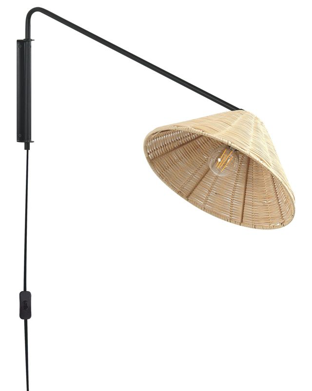 Lampa ścienna Palena Regulowana Rattan Naturalny 1 szt.