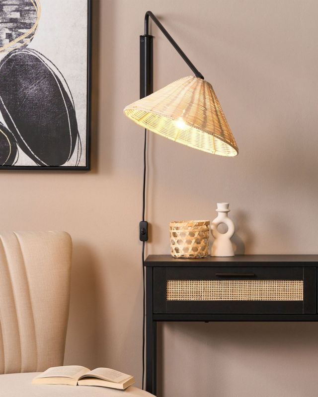 Lampa ścienna Palena Regulowana Rattan Naturalny 1 szt.