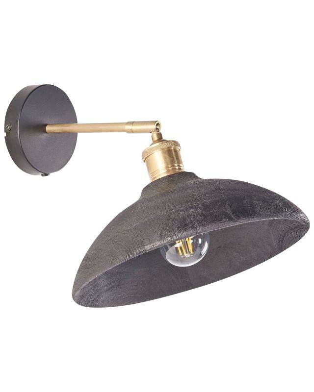 Lampa ścienna Yerala Regulowana Drewno mango Czarny 1 szt.
