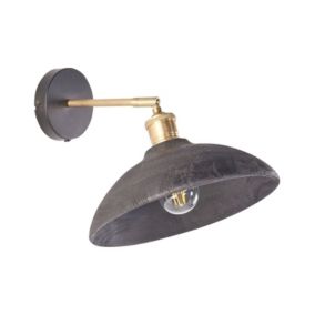Lampa ścienna Yerala Regulowana Drewno mango Czarny 1 szt.