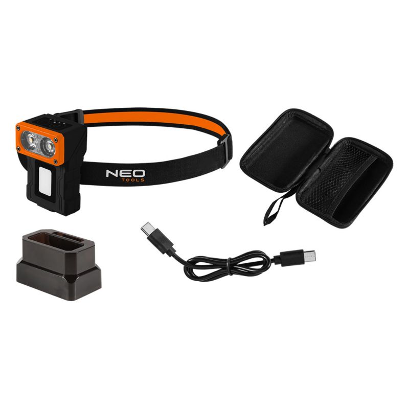 Lampa czołowa akumulatorowa NEO TOOLS 500lm z bazą 1 szt