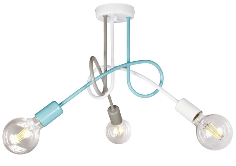 Lampa DECORI Edison Max 3 Biały Szary Mięta, 1 szt