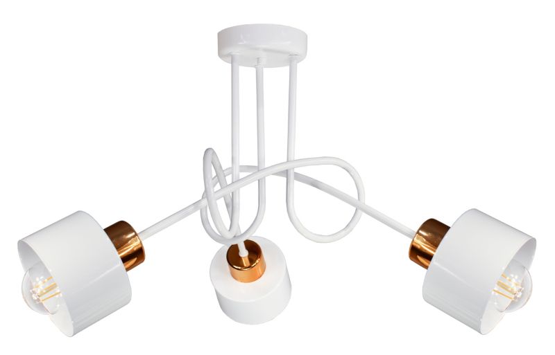 Lampa DECORI Edison Max 3 Loft Biały Miedź, 1 szt