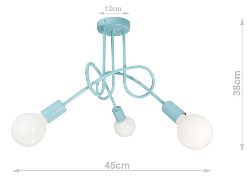 Lampa DECORI Edison Max 3 Mięta, 1 szt