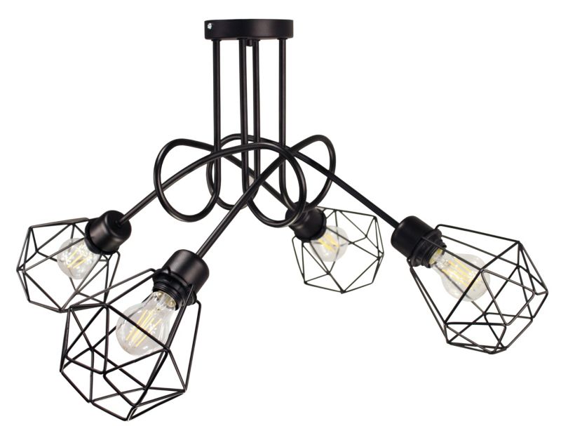 Lampa DECORI Edison Max 4 Diamond Czarny, 1 szt