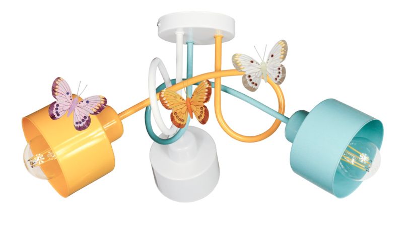 Lampa DECORI Edison Mini Klosz 3 Dekor Biały Żółty Mięta, 1szt.