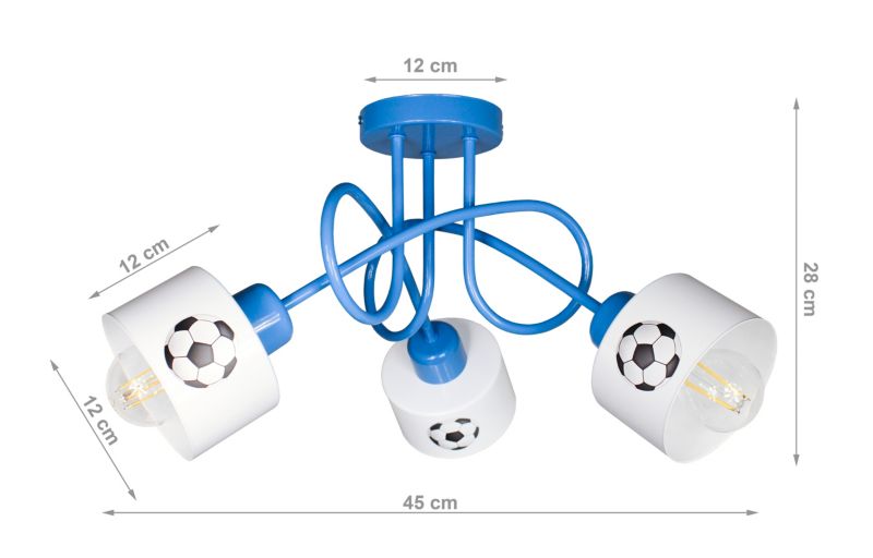 Lampa DECORI Edison Mini Klosz 3 Dekor Niebieski, 1 szt.