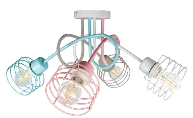Lampa DECORI Edison Mini Kosz 4 Różowy MIX, 1 szt.
