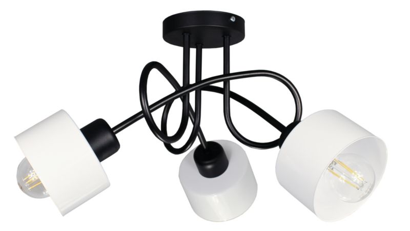 Lampa DECORI Edison Mini Loft 3 Czarny Biały, 1 szt.