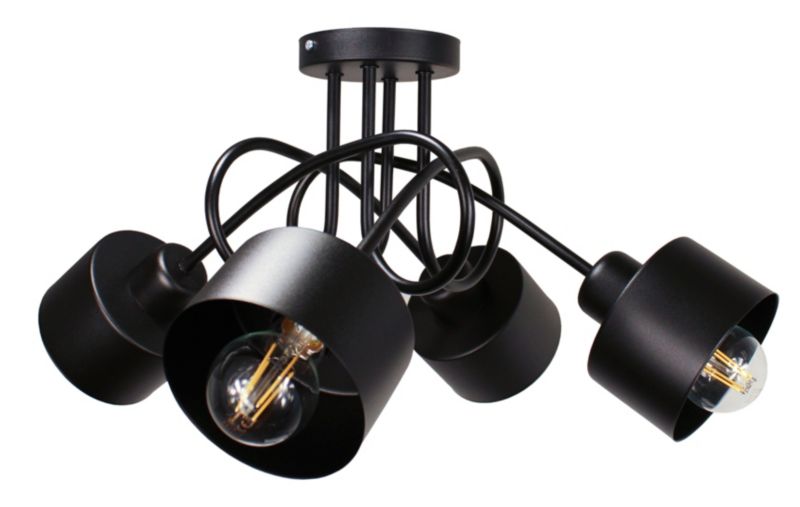 Lampa DECORI Edison Mini Loft 4 Czarny, 1 szt.