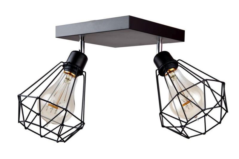 Lampa Diamante Soffitto Bodek sufitowa czarna loft plafon 1 szt.