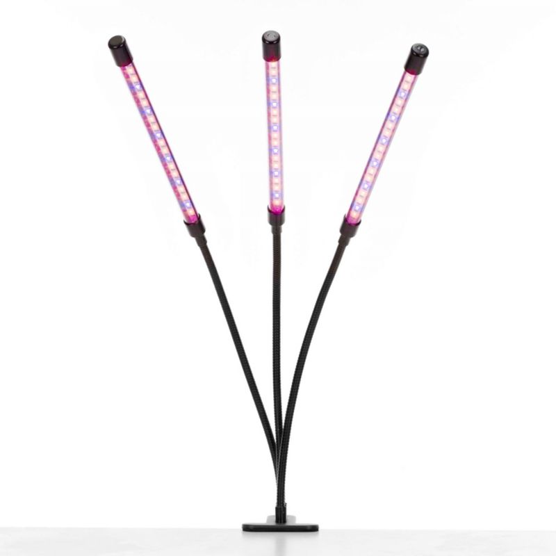 Lampa do wzrostu roślin Springos z 3 panelami LED timerem, klipsem, usb 1 kpl.