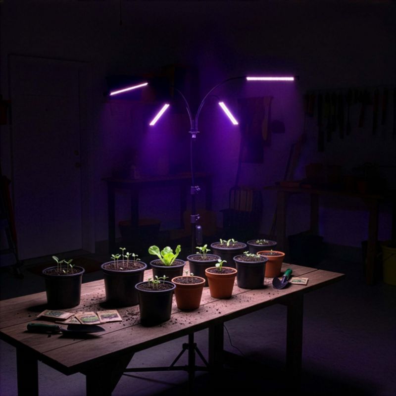 Lampa do wzrostu roślin Springos z 4 panelami LED timerem, pilotem, usb 1 kpl.
