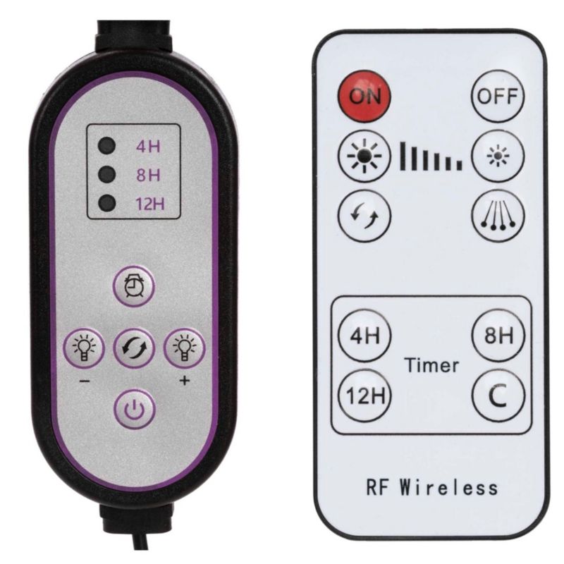 Lampa do wzrostu roślin Springos z 4 panelami LED timerem, pilotem, usb 1 kpl.