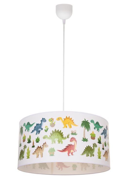 Lampa dziecięca sufitowa wisząca KIDS DINOZAURY HEXE 1x60W E27 biały H0972 1 szt.