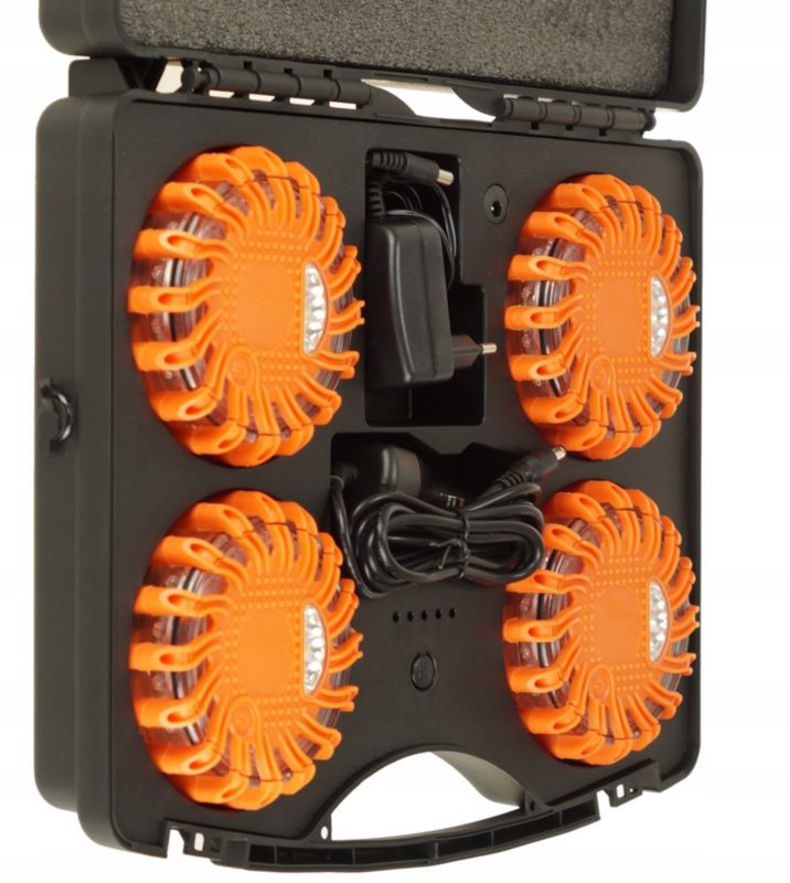 Lampa FEINZ Ostrzegawcza Błyskowa Kogut Led Dysk Flara Akumulator Homologacja 4L 1 szt.