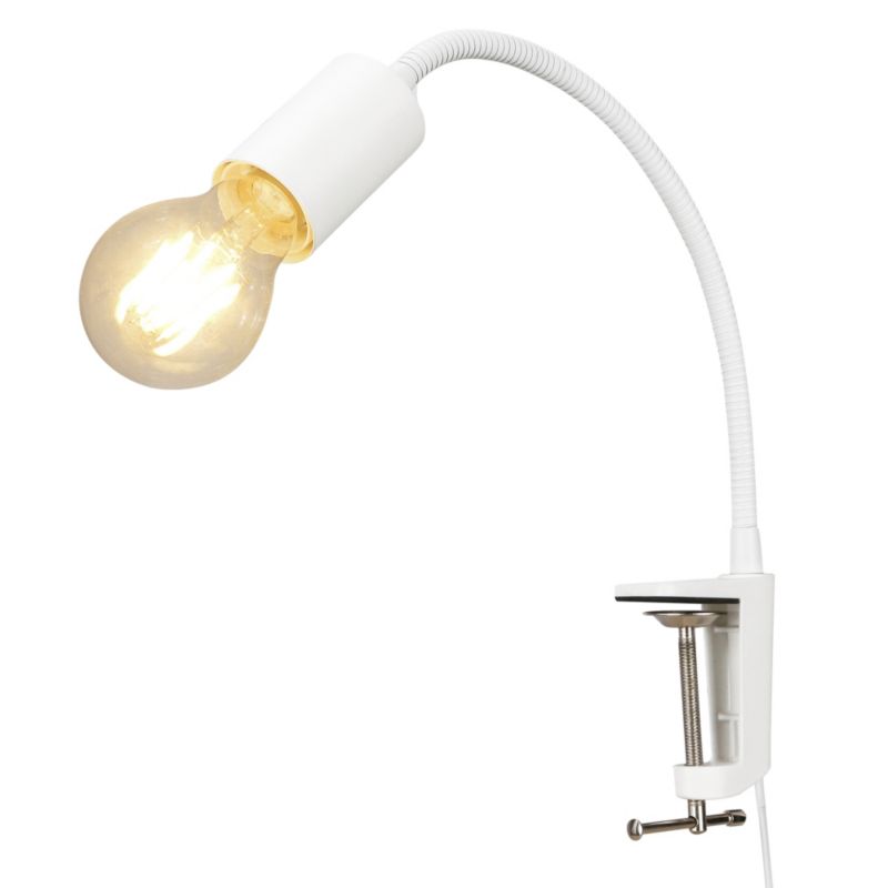 Lampa GoodHome Ghlin 1-punktowa E27 klips biały mat