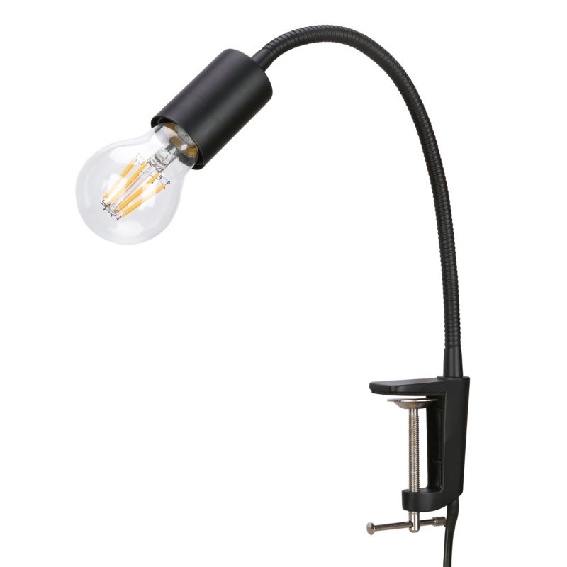 Lampa GoodHome Ghlin 1-punktowa E27 klips czarny mat