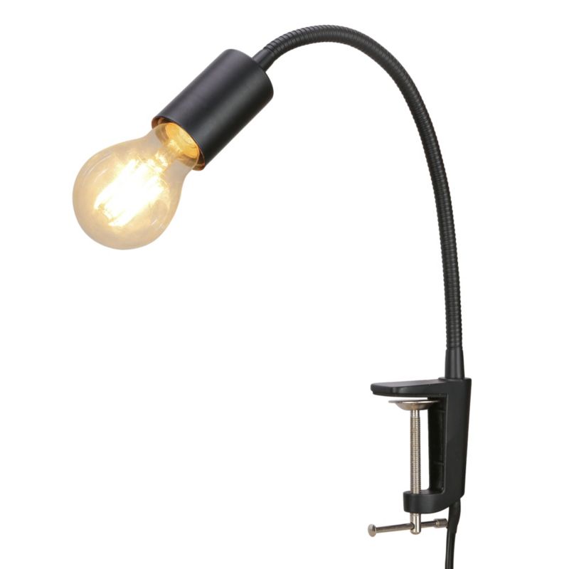 Lampa GoodHome Ghlin 1-punktowa E27 klips czarny mat