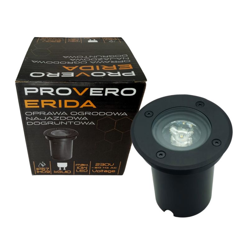 Lampa gruntowa najazdowa IdeaLED Erida czarna  1 x GU10 x 10W IP67 wym: 13 x 11 x 11 cm - 1 szt.