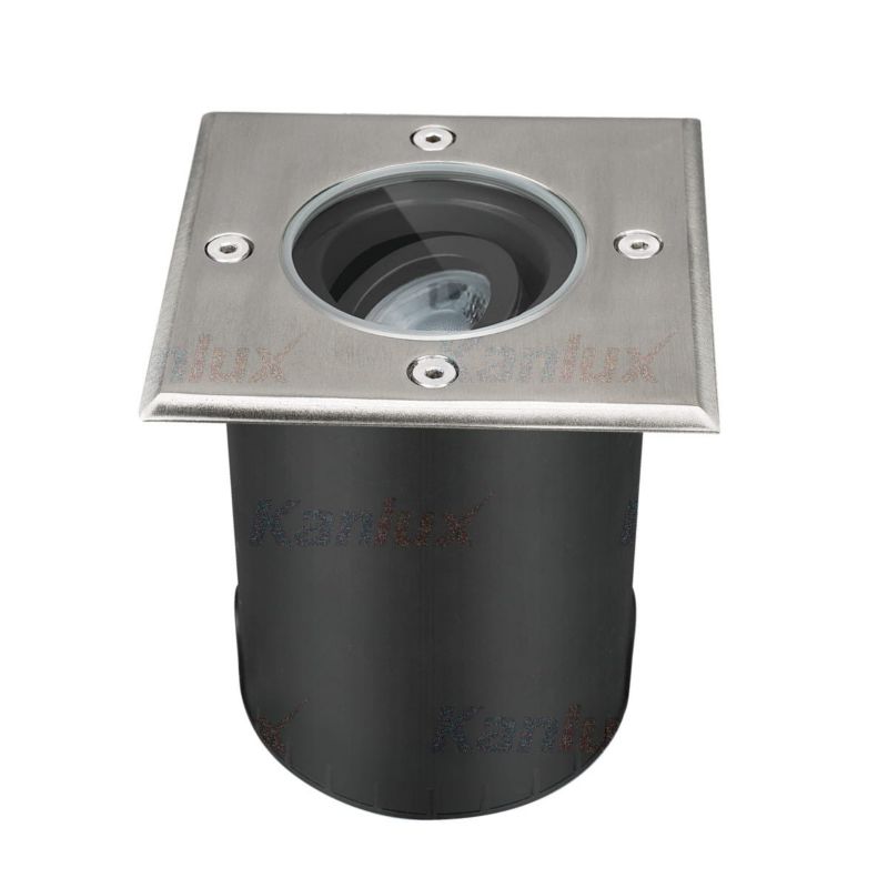 Lampa gruntowa najazdowa Kanlux Berg czarno-srebrna  1 x GU10 x 10W IP20 wym: 16,4 x 13 x 13 cm - 1 szt.
