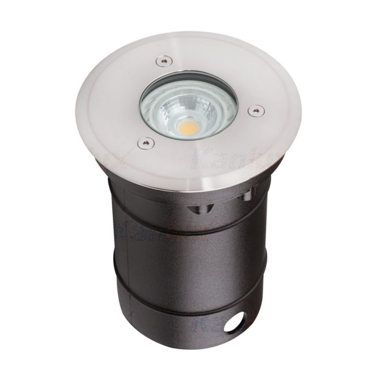 Lampa gruntowa najazdowa Kanlux Berg czarno-srebrna  1 x GU10 x 10W IP67 wym: 11,3 x 11,3 x 14,5 cm - 1 szt.
