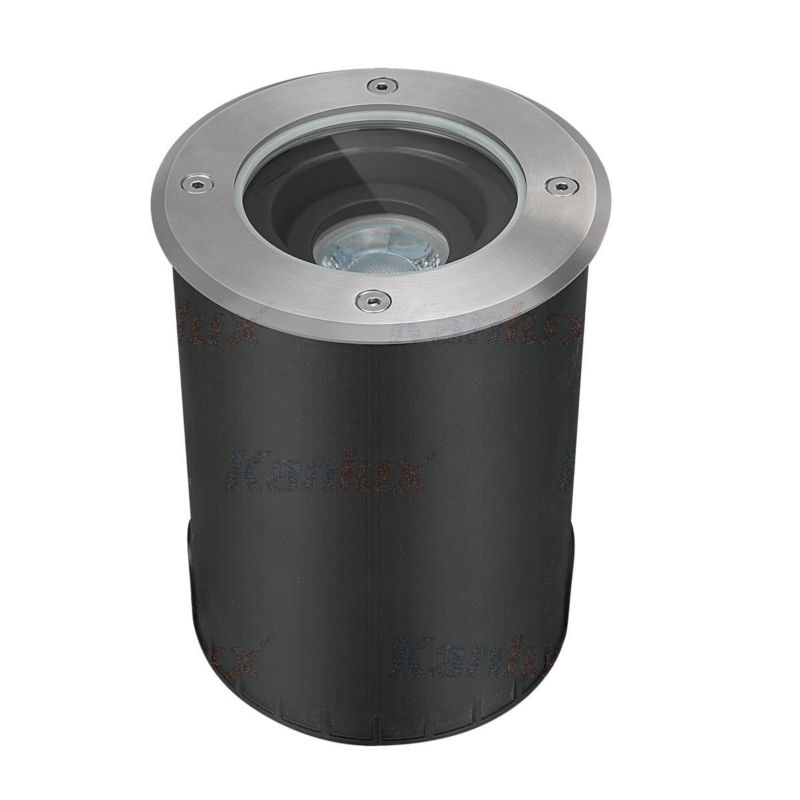 Lampa gruntowa najazdowa Kanlux Berg czarno-srebrna  1 x GU10 x 10W IP67 wym: 16,4 x 13 x 13 cm - 1 szt.
