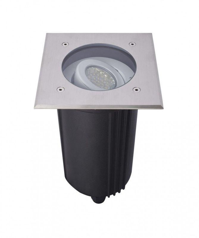 Lampa gruntowa najazdowa SU-MA Mix srebrna  1 x GU10 x 50W IP67 wym: 17,5 x 15 x 15 cm - 1 szt.