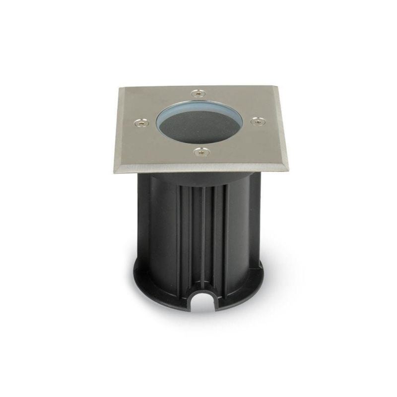 Lampa gruntowa najazdowa V-TAC 7677 srebrna kwadratowa 1 x GU10 x  IP65 wym: 11 x 11 x 12 cm - 1 szt.