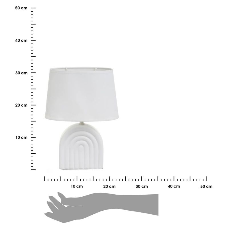 Lampa HowHomely stojąca ceramiczna biała z abażurem 31 cm 1 szt.