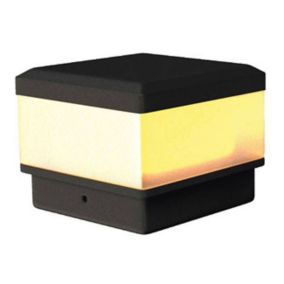 Lampa LED na daszek słupka 10 x 10 cm czarna