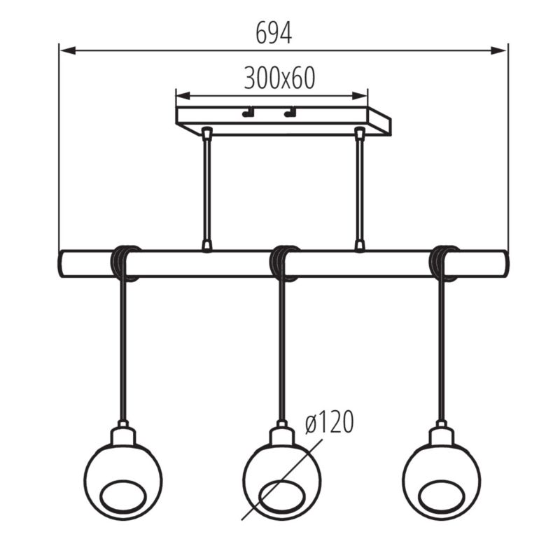 Lampa LightLogic LL COMT C-I 3xE14 66228 biały klosz drewno do jadalni do LED 1 szt.