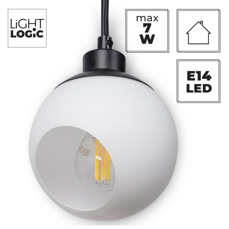 Lampa LightLogic LL COMT W 1xE14 66229  kinkiet biały klosz drewniana 1 szt.