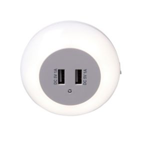 Lampa nocna LED Colours Lisbo 4000 K 2 x USB white