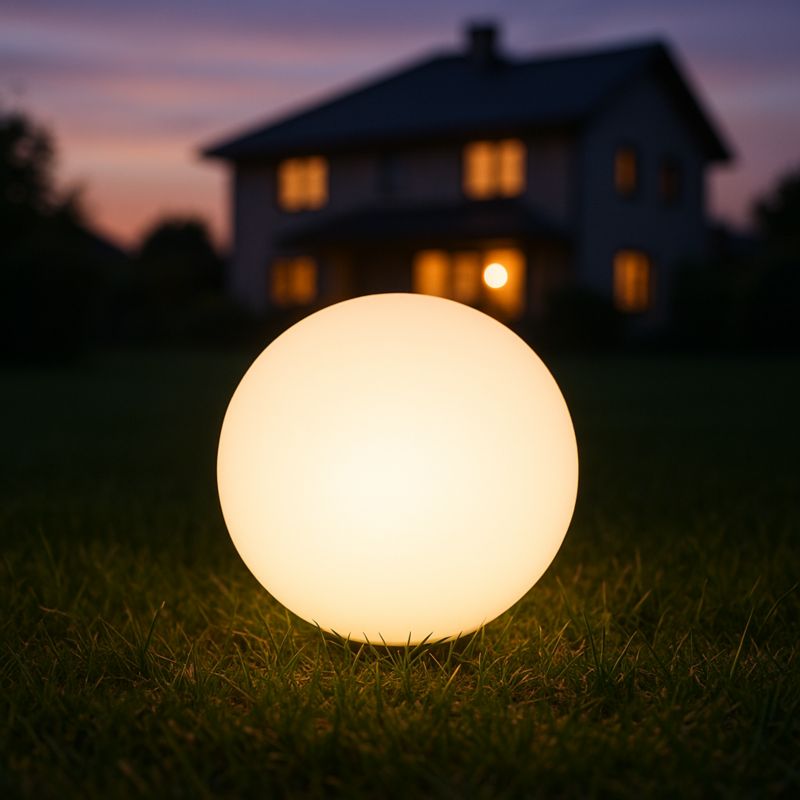 Lampa ogrodowa LED MasterLED kula E27 35cm IP65 biała 1 szt.