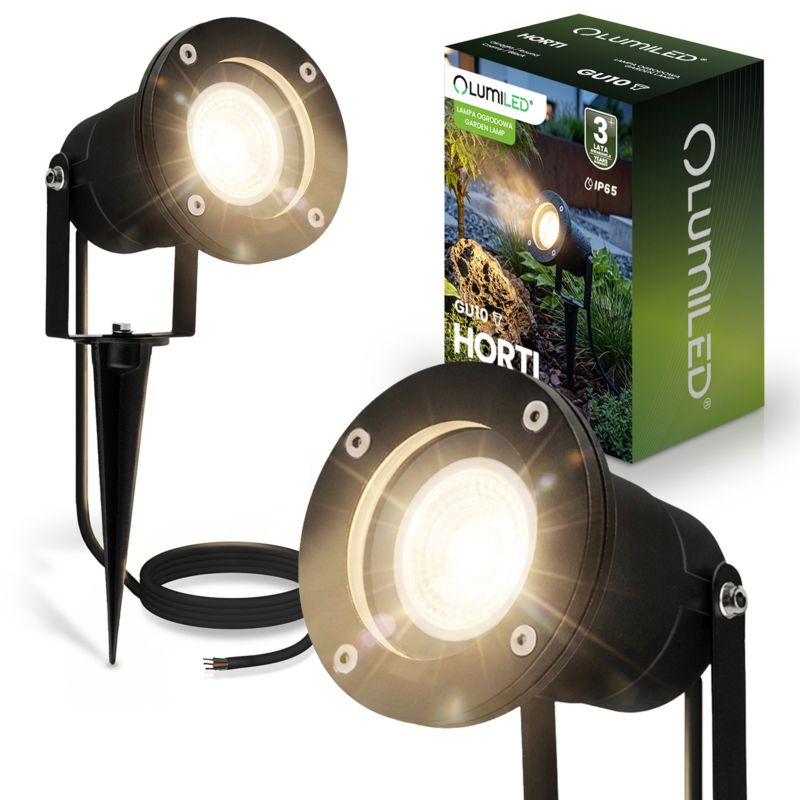 Lampa Ogrodowa Lumiled Wbijana LED GU10 IP65 Wodoszczelna Czarna 1 szt.
