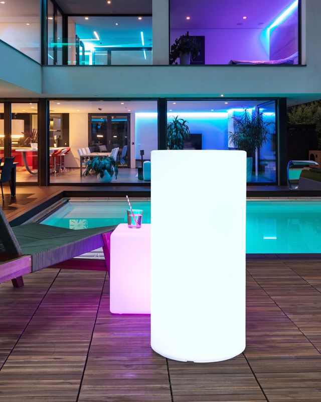 Lampa ogrodowa podłogowa LED Piedra 78 cm Z pilotem Biały 1 szt.