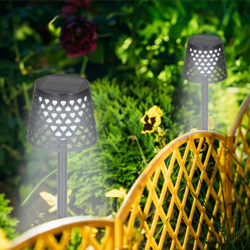Lampa ogrodowa solarna Springos LED 5w1 ażurowy kinkiet z 3 trybami świecenia czarny 1 szt.