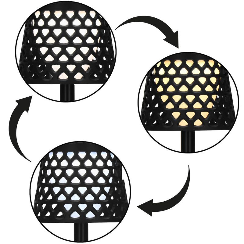 Lampa ogrodowa solarna Springos LED 5w1 ażurowy kinkiet z 3 trybami świecenia czarny 1 szt.